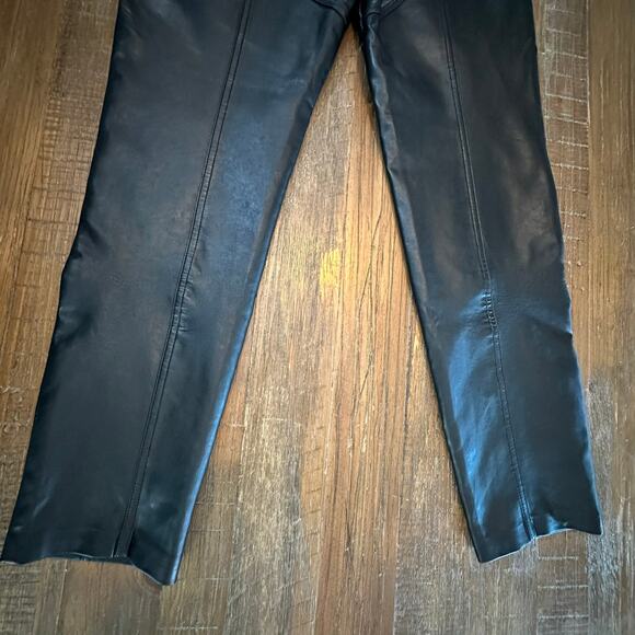 WILFRED PANTS WOMEN’S‎ 8 BLACK VEGAN LEATHER HIGH RISE SLIM LEG TROUSERS - Picture 10 of 10